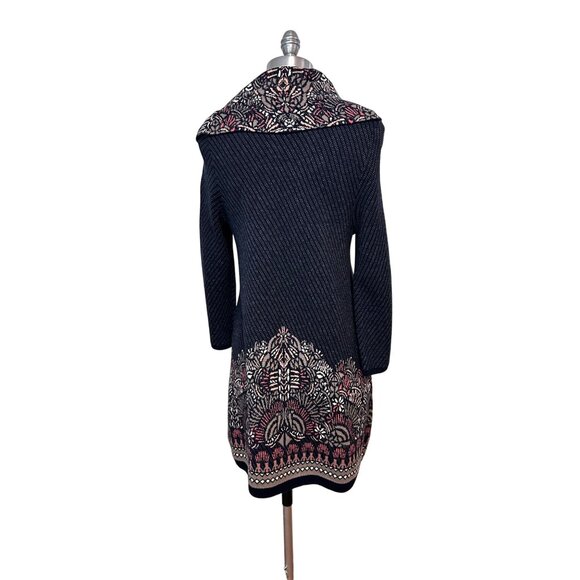 Anthropologie Moth Imperial Garden Cowl Neck Tunic/Dress Sweater Medium - Picture 5 of 7
